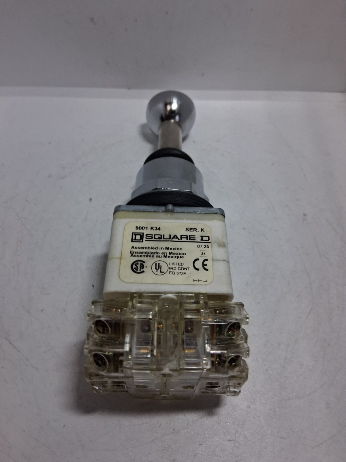 SQUARE D 9001K34H2 JOYSTICK 5 POSITION 600VAC 10A 2NO/2NC SERIES K NNB