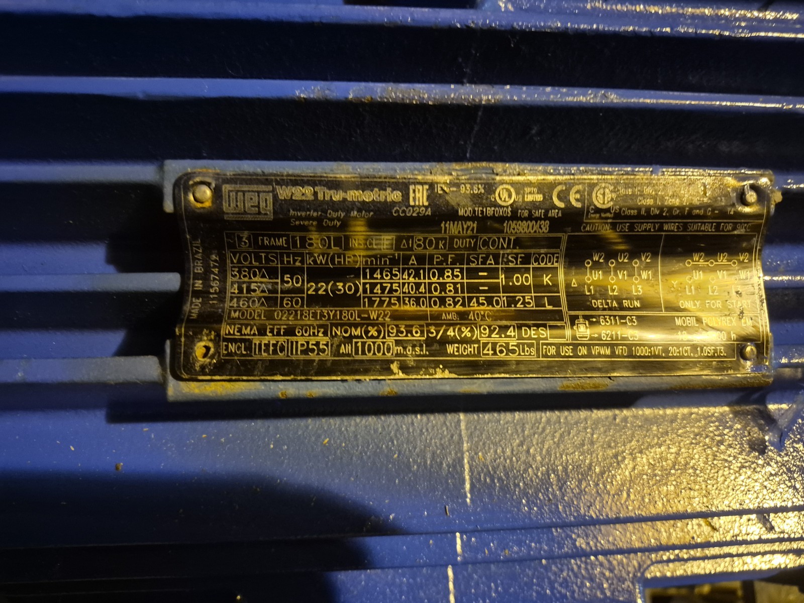 Weg W22 Tru-metric 380-415a Model 02218et3y180l