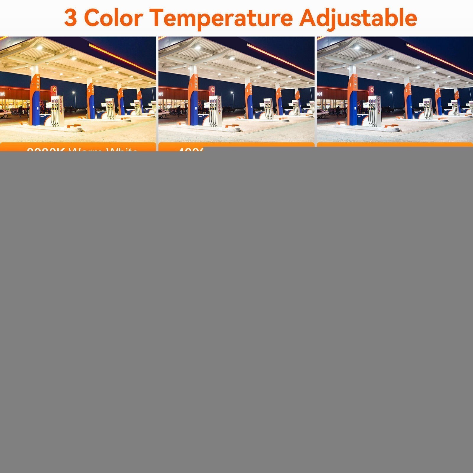 100W LED Canopy Light Outdoor Parking Gas Station Lighting 13,500LM Dusk To Dawn