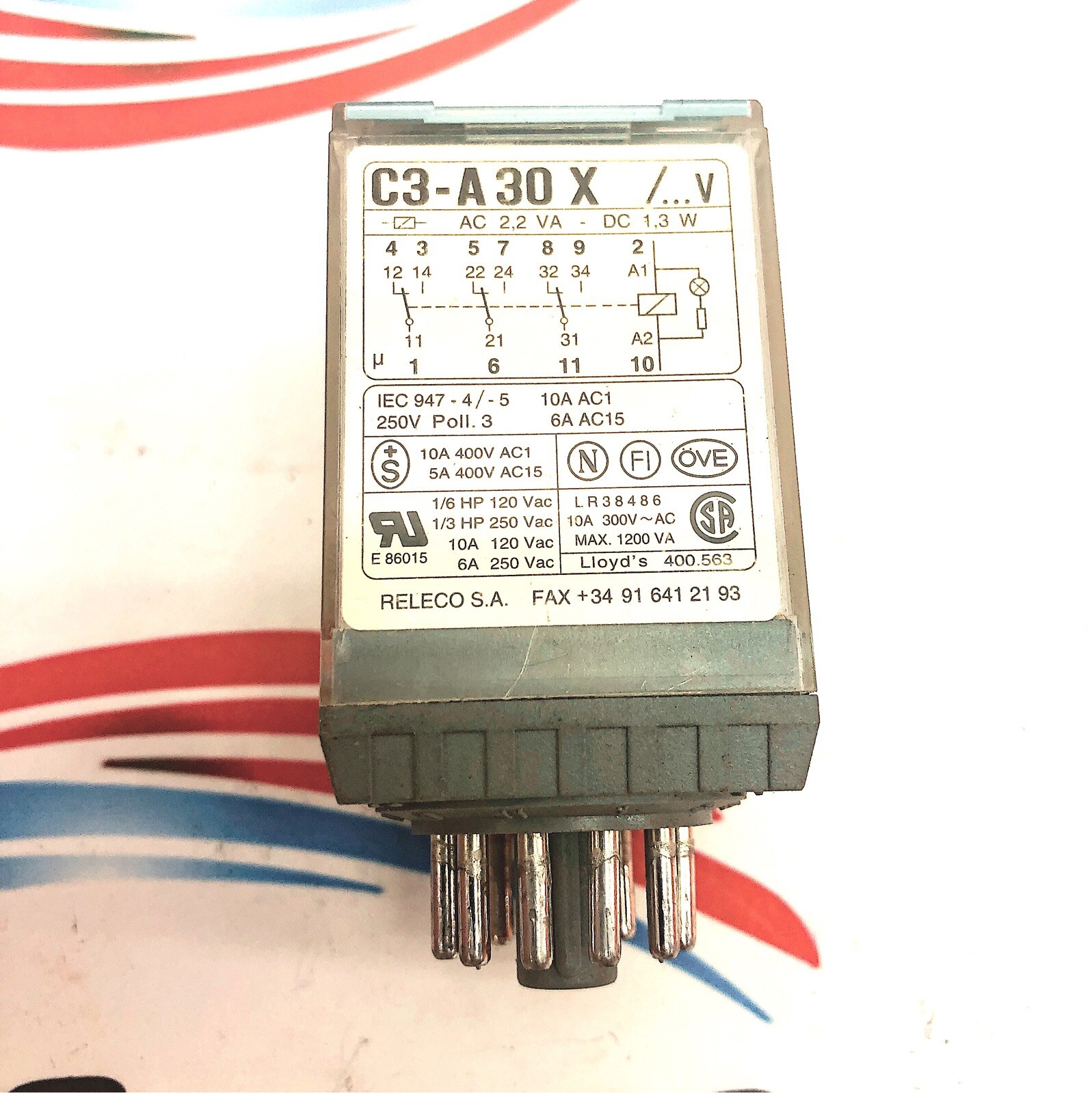 RELECO-MG C3-A30X PLUG-IN RELAY 11-PIN 250V
