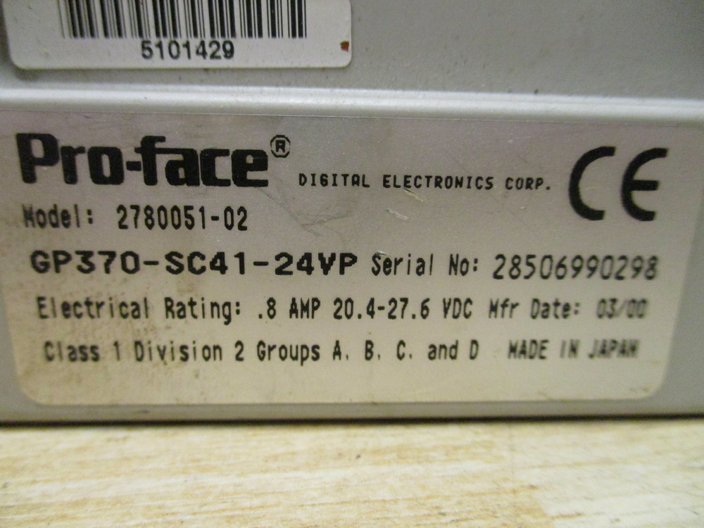 Pro-face GP370-SC41-24VP Quick Panel Operator Interface 2780051-02 W/O Display