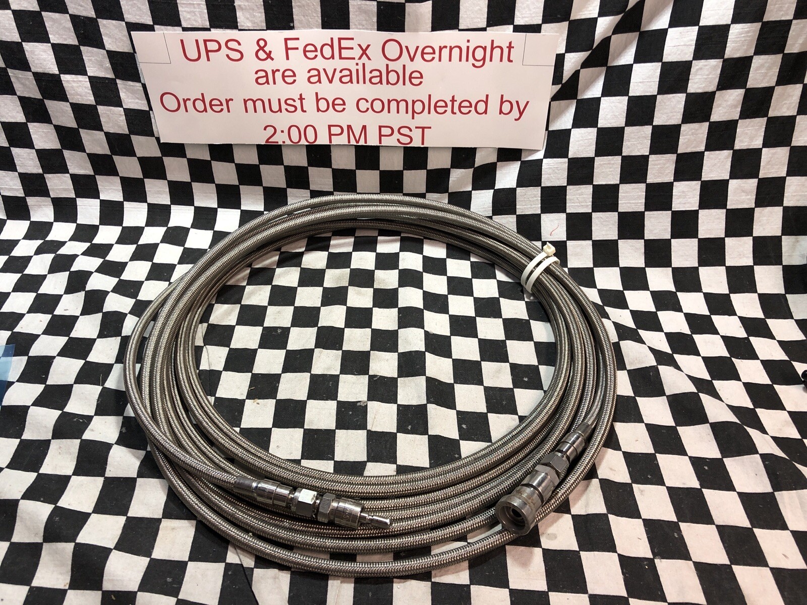 SWAGELOK BRAIDED HOSE 1/4″ X 25FT & QUICK CONNECTION SS-QC4-S-400 & SS-QC4-B-400