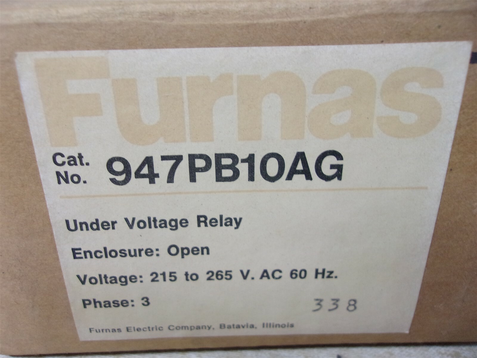 NEW Furnas 947PB10AG Under Voltage Relay Monitor *FREE SHIPPING*
