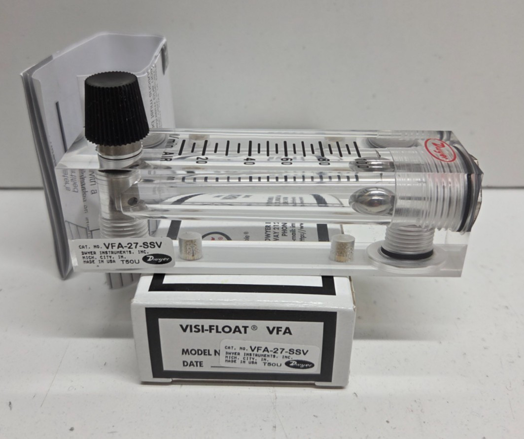 NEW IN BOX! DWYER 10-100L/MIN AIR FLOW METER VFA-27-SSV