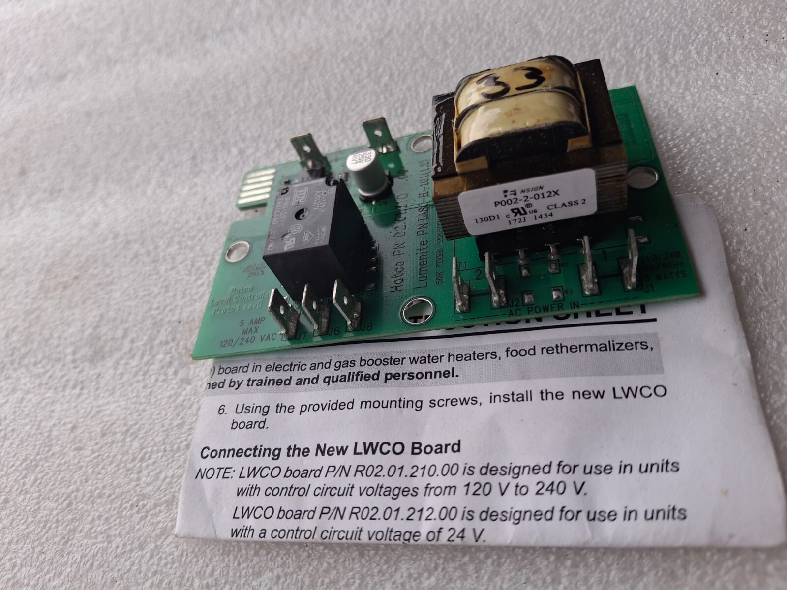 HATCO 02.01.210.00 LIQUID LEVEL CONTROL BOARD