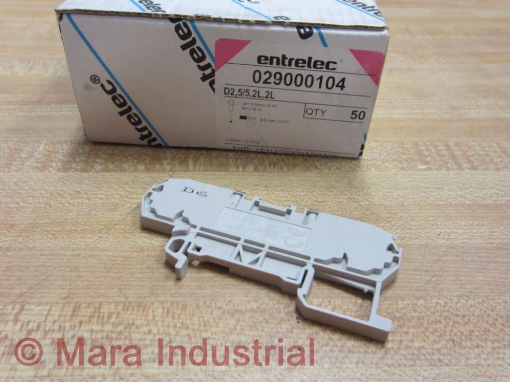 ABB Entrelec 029000104 Terminal Block D2.5/5.2L.2L (Pack of 50)