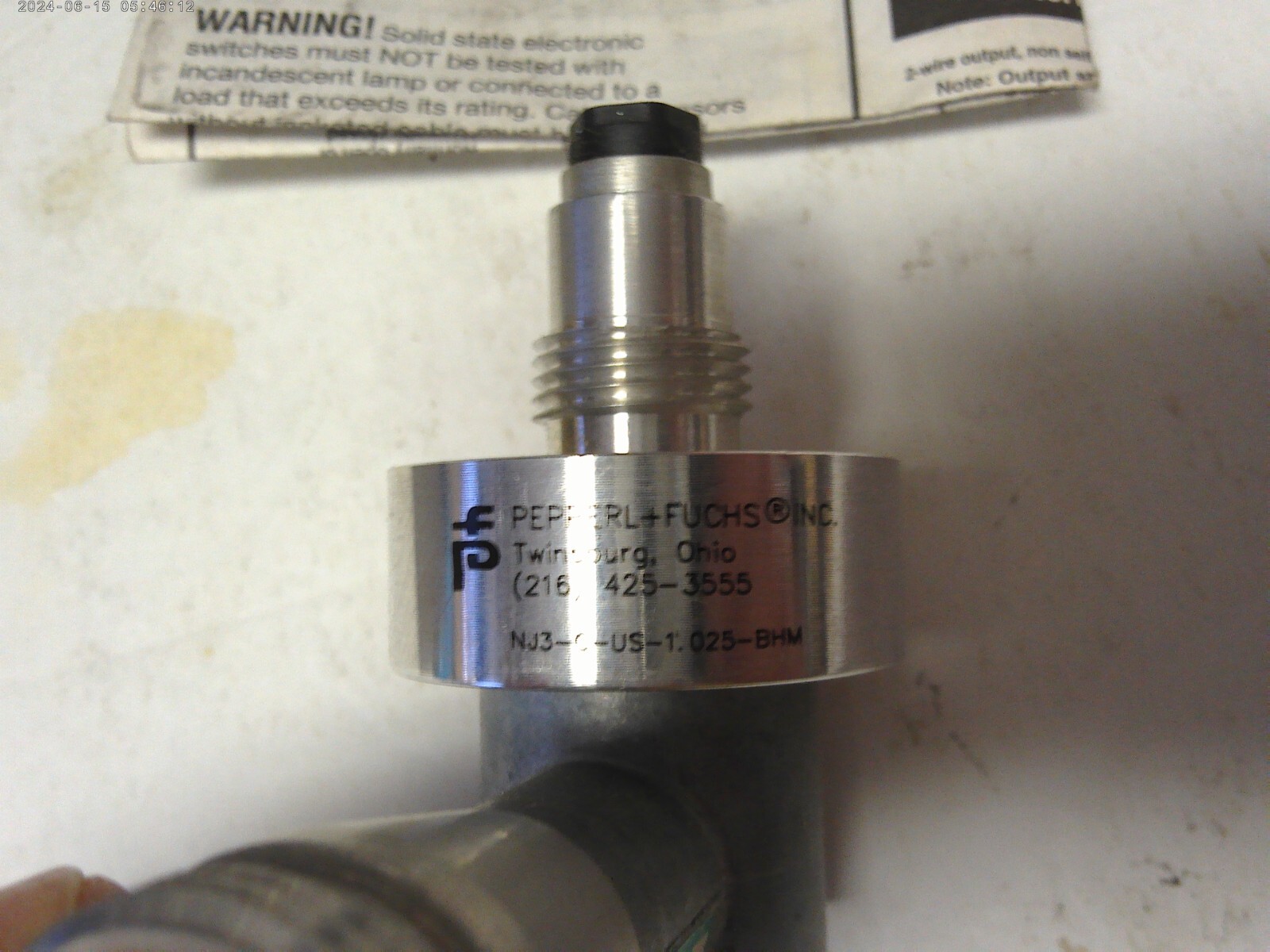 New Pepperl & Fuchs NJ3CUS1025BHM 91441 Proximity Sensor NJ-3-C-US-1.025-BHM