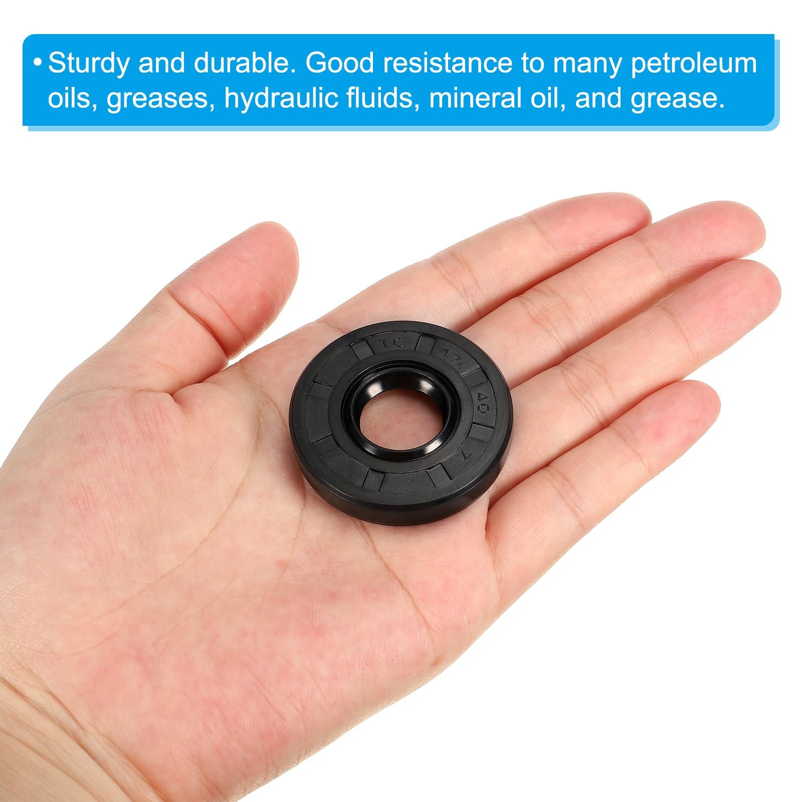 PATIKIL Oil Seal, TC 17mm x 40mm x 7mm Nitrile Rubber Cover x x