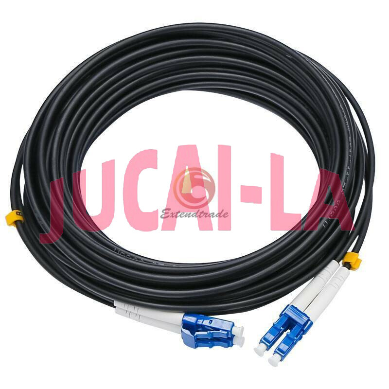 10M Black Armored Fiber Cable Duplex Fiber Optic Patch Cord LC-LC UPC SM 9/125