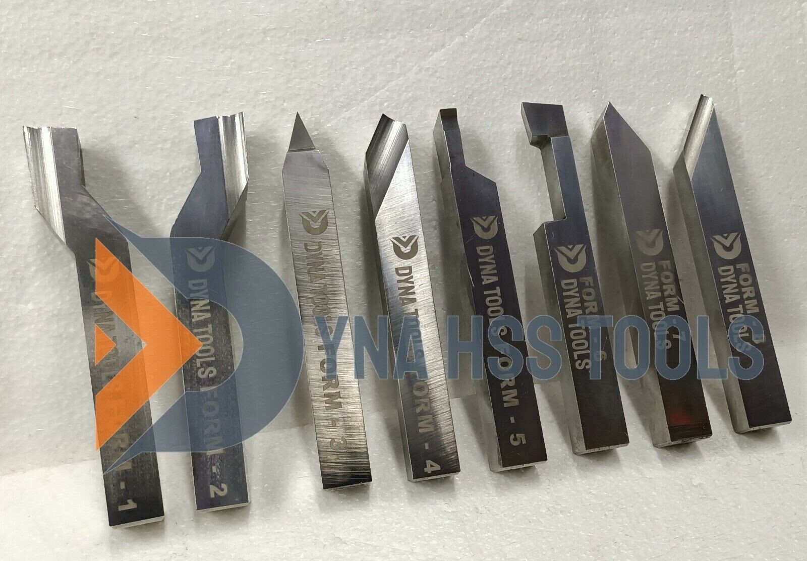 16mm x 125mm HSS Lathe Form Tools Set Of 8 Pieces Square Shank Pre-Formed Tools