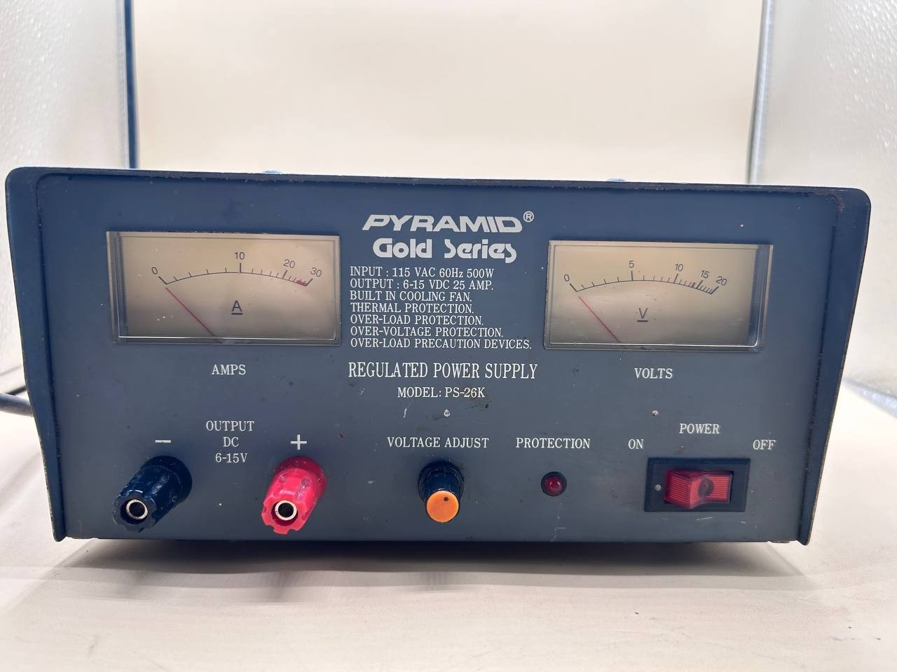 Vintage Pyramid Gold PS-26K 25A 6-15V DC Regulated Power Supply – RE