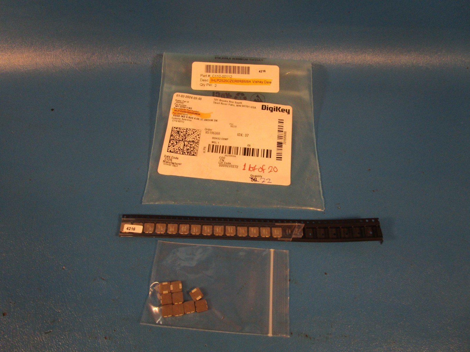 LOT OF 20 Vishay Dale IHLP2525CZER6R8M8A, 6.8 µH Shielded Molded Inductor 4.4 A
