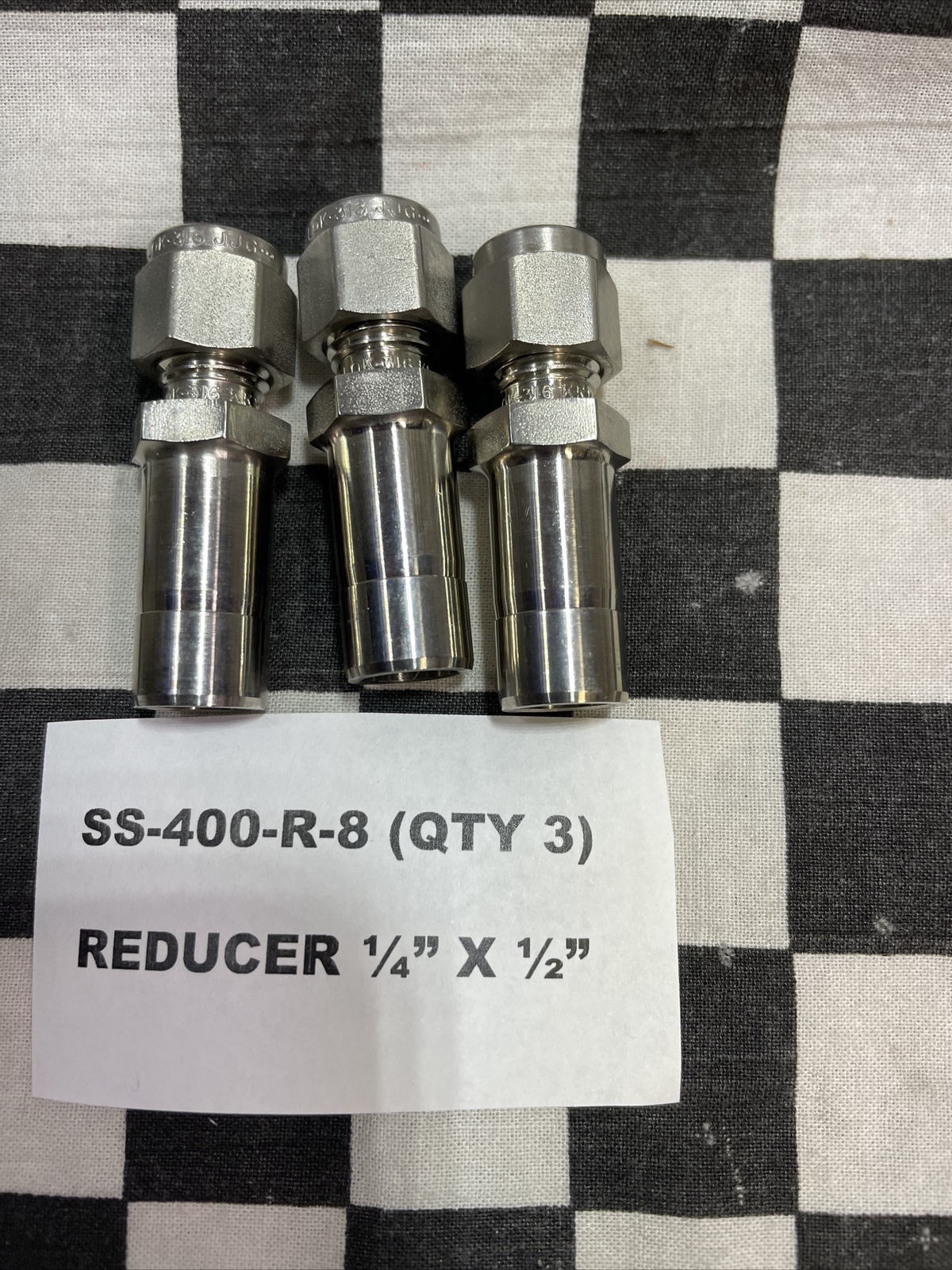 SWAGELOK CROSS 1/4″ & 3/8″, SS-600-4, SS-400-4, SS-400-R-8, SS-600-7-6, LOT OF 9
