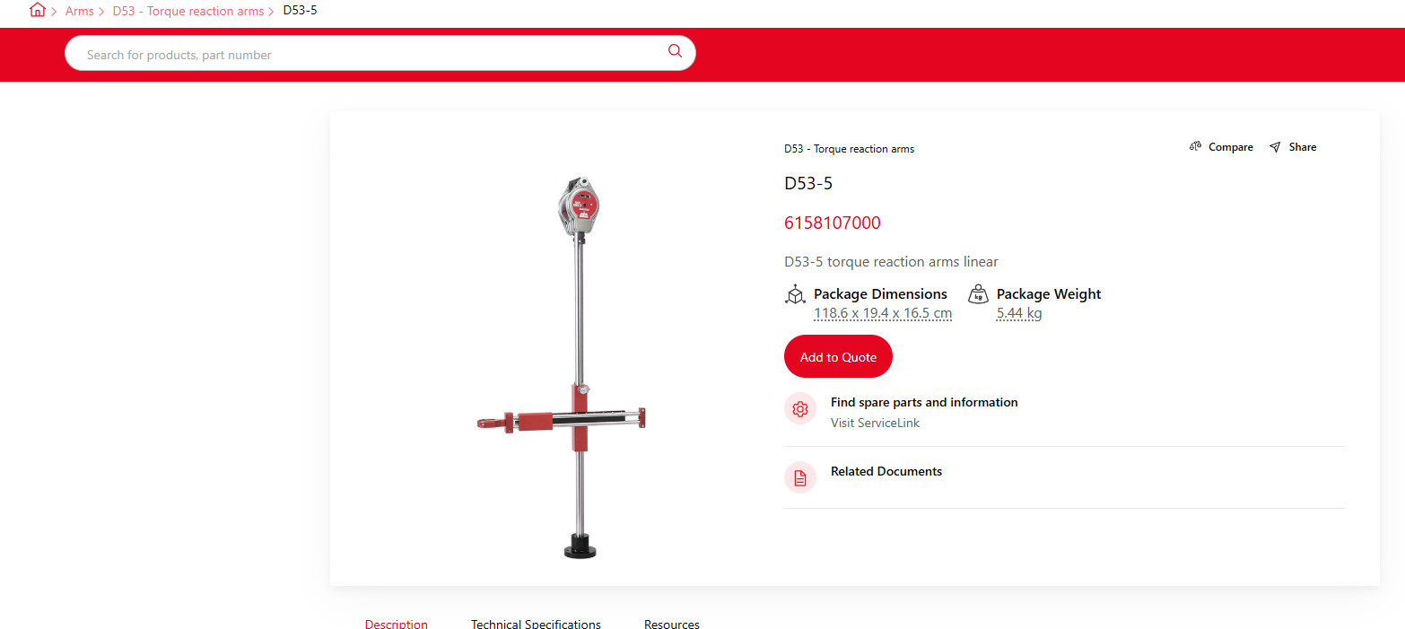 DESOUTTER D53-5 LINEAR TORQUE REACTION ARM-CUSTOM KIT-SEE VIDEO! READ DESCRIPTIO