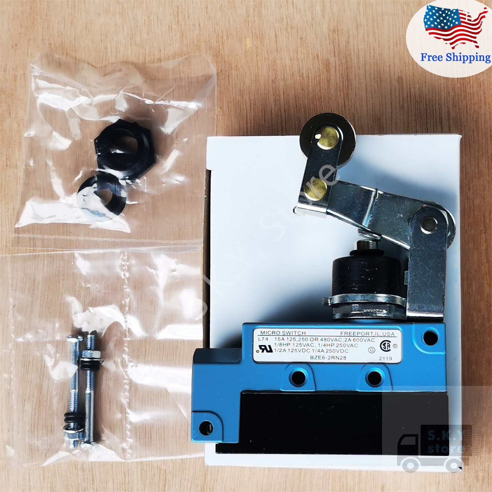 1 x NEW MICROSWITCH BZE6-2RN28 LIMIT SWITCH, for HONEYWELL BZE6 Series Switch