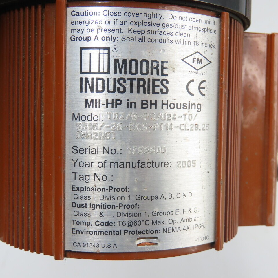 Moore TDZ/B-P2/U24-TO/S316 Temperature Transmitter 24″ Probe 32-1/2″ OAL