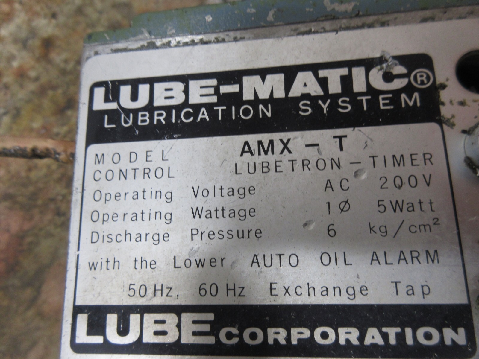 LUBE-MATIC LUBRICATION SYSTEM AMX-T LUBETRON MOTOR