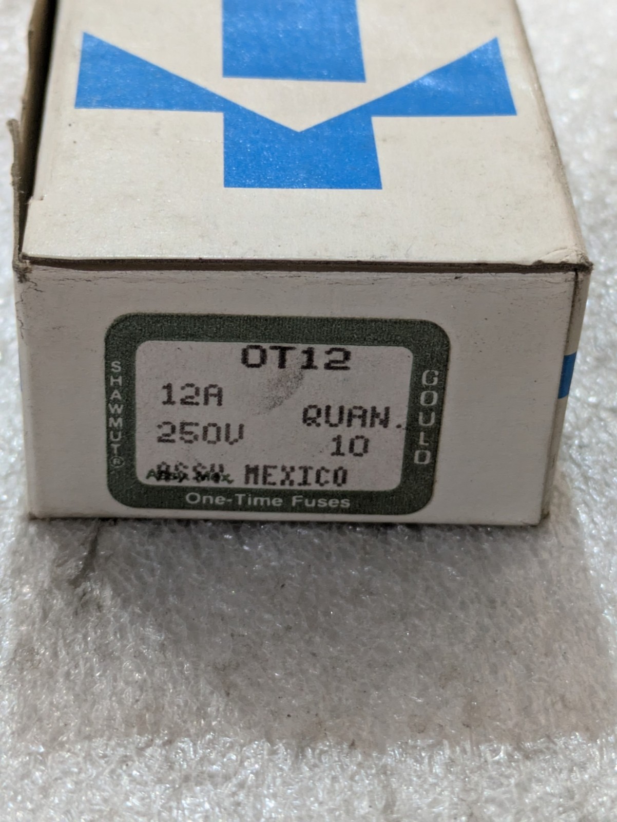 Gould Shawmut OT12 One-Time Fuse 12 Amp 250VAC Mersen Ferraz Class K5 Lot of 10