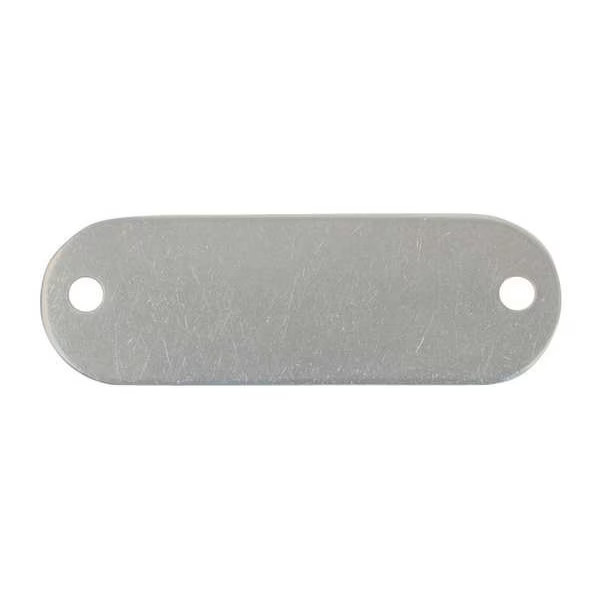 C.H. Hanson Blank Tag, Stainless Steel, 5/8 in H x 2 13/16 in W, Silver,