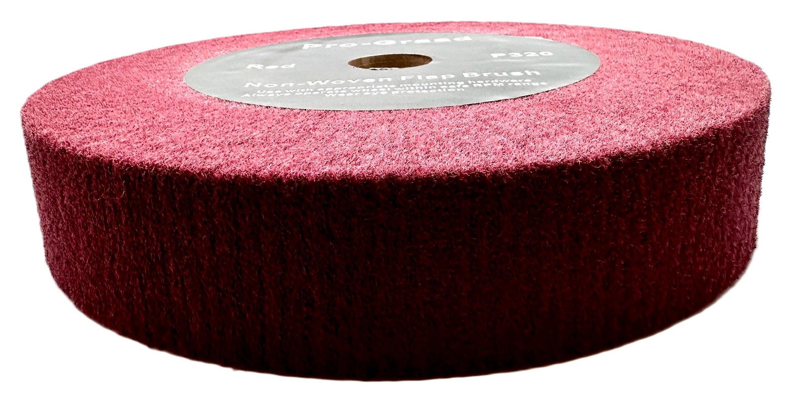 Pro-Graad 12” x 2” x 1-1/4” Red Bench Grinder Polishing Wheel Flap Brush, 320…