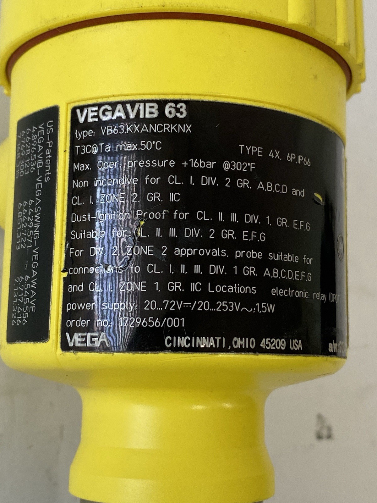 Vega Level Switch VB63kxancrknx NNB