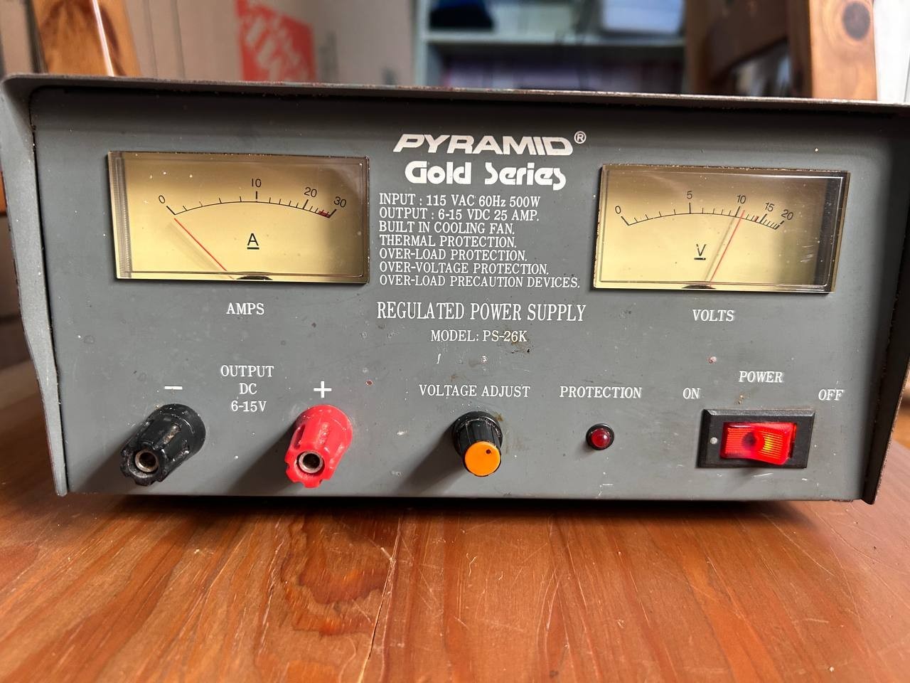 Vintage Pyramid Gold PS-26K 25A 6-15V DC Regulated Power Supply – RE