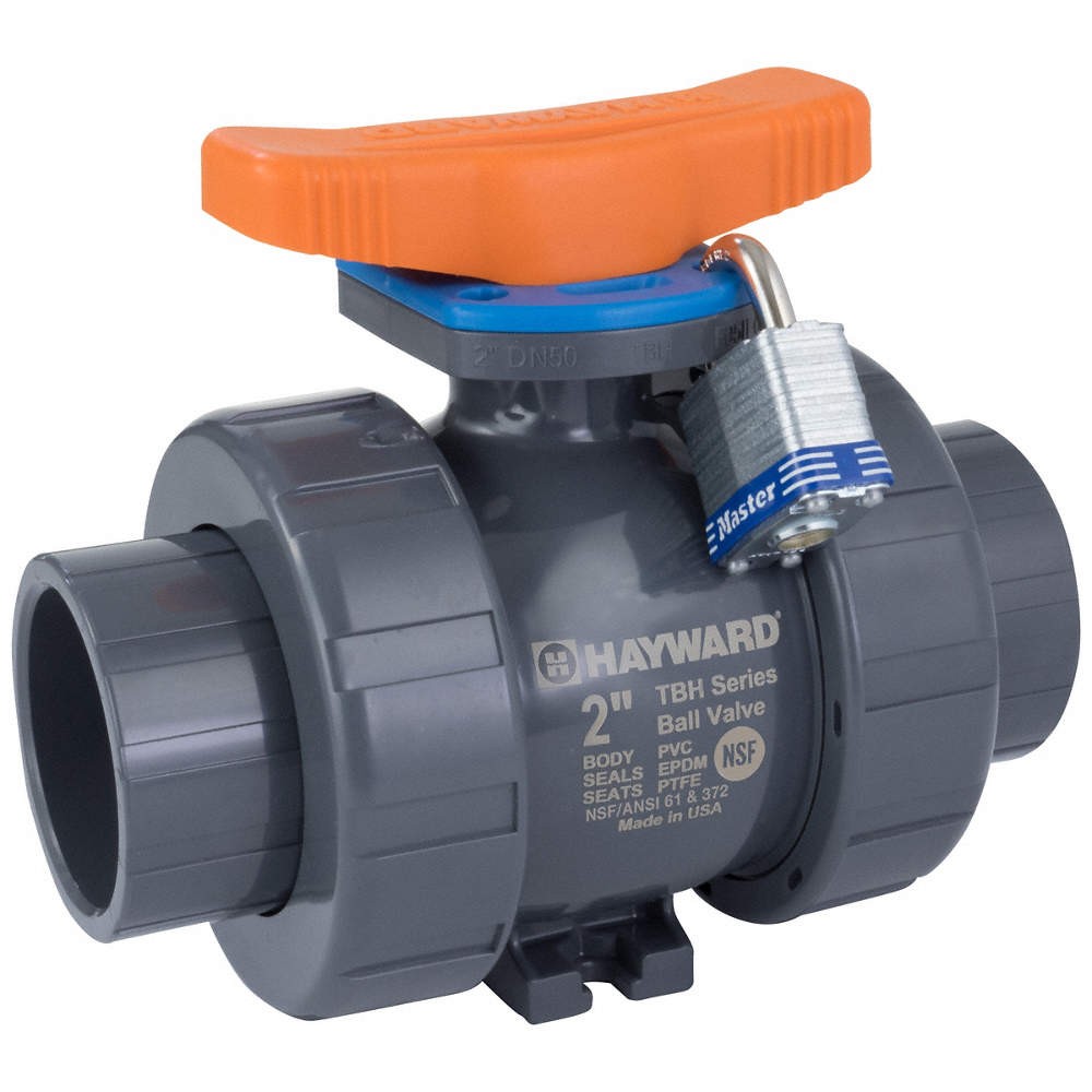 HAYWARD FLOW CONTROL TBH1025A0TV0000 Manual 2-Way Ball Valve,NPTF,PVC 466H44