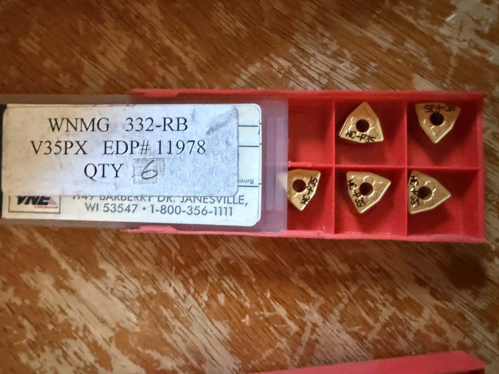NEW LOT of 5 VERSA VNE Carbide Turning Insert # WNMG 332-RB HC-P35 V35PX vh4