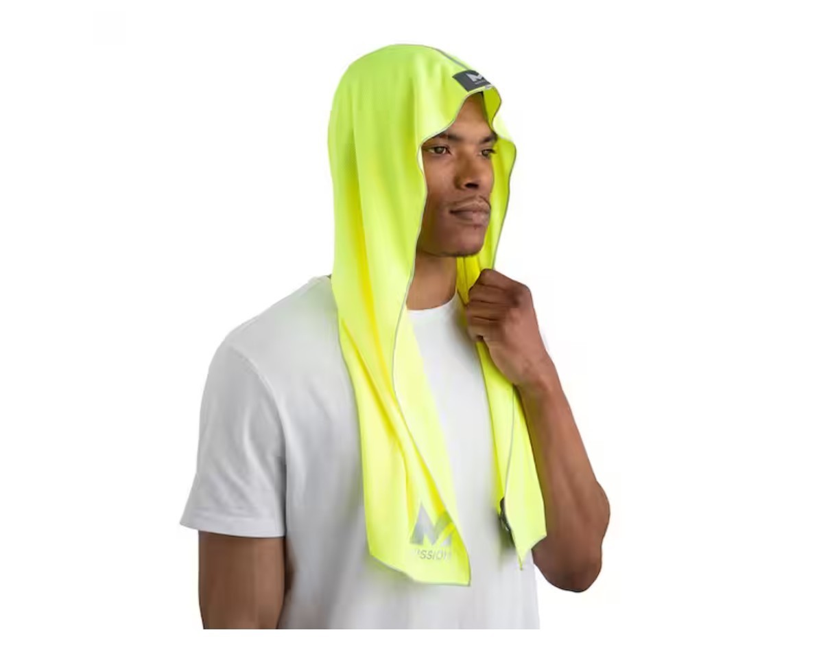 Mission Cooling Hoodie Towel Yellow | Instant Cooling | Wet Wring Snap | UPF 50