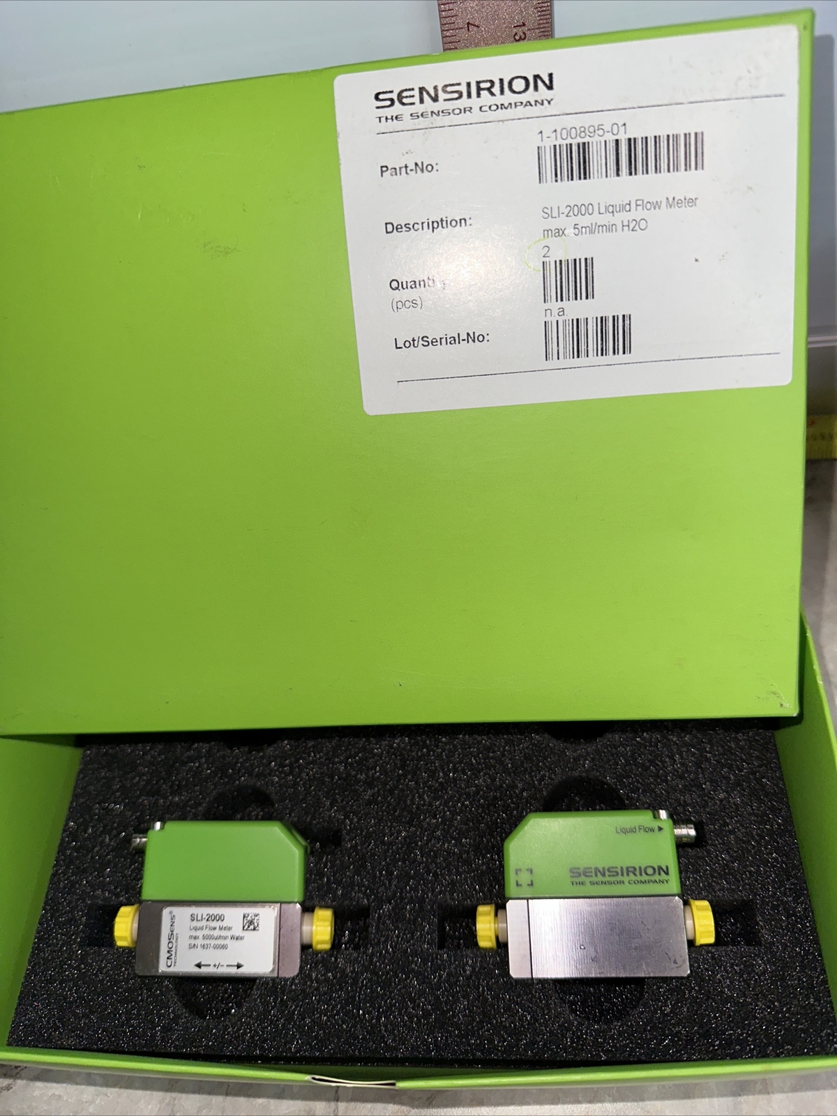 Sensirion Liquid Flow Meter SLI-2000 Qty 2 Sensors Precision Water 1-100895-01
