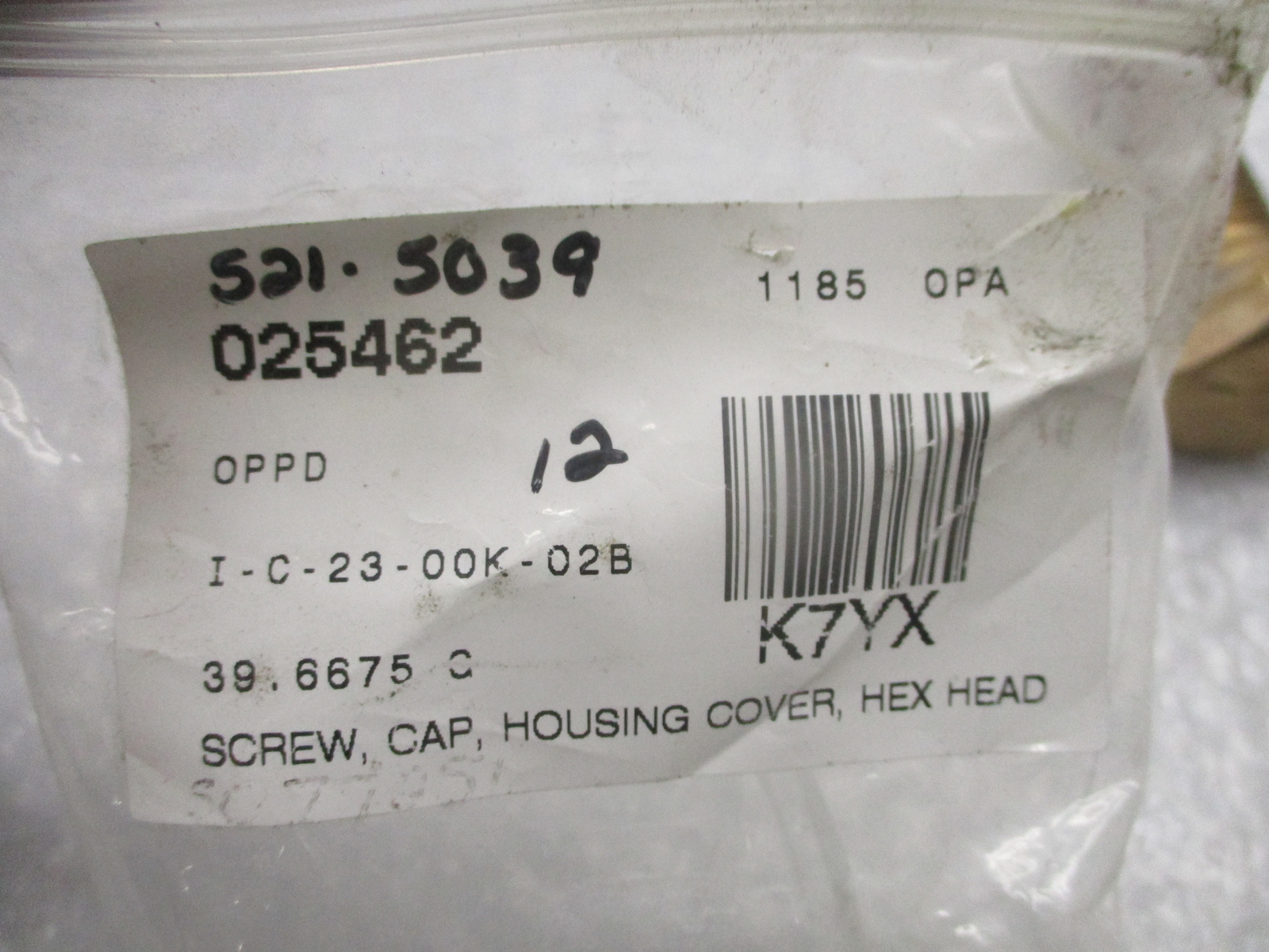 INDUSTRIAL SPARE I-C-23-00K-02B 025462 BOLT NSNP