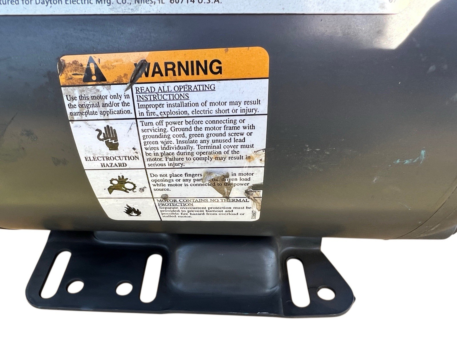 Dayton Ind Motor 3N316B AC Motor 3/4Hp 1140 & 950RPM 208-220/440V New Quick Ship
