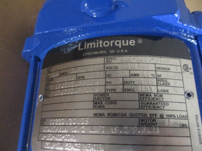 LIMITORQUE 3″ SMB-00 NUCLEAR-APO 230/460V 3.00/1.50A NSNP
