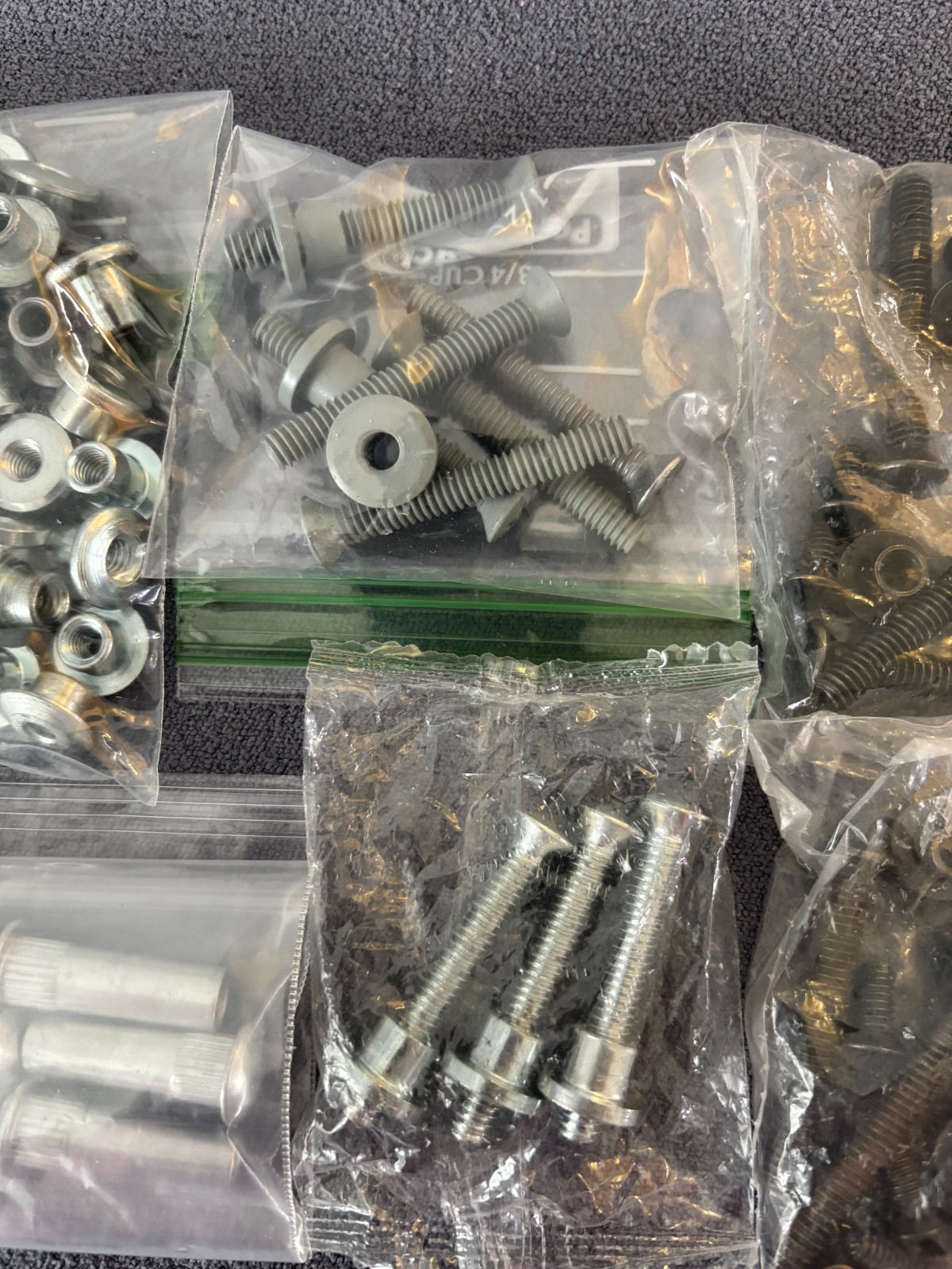 Misc Lot of T-Nuts, Thru Bolts and 1/4×20 Machine Screws – New