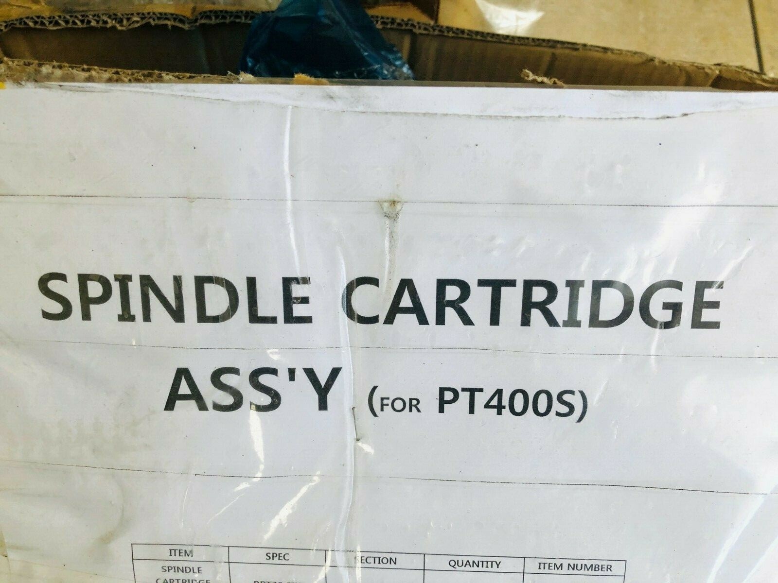 SPINDLE CARTRIDGE ASSEMBLY FOR PT400S CNC