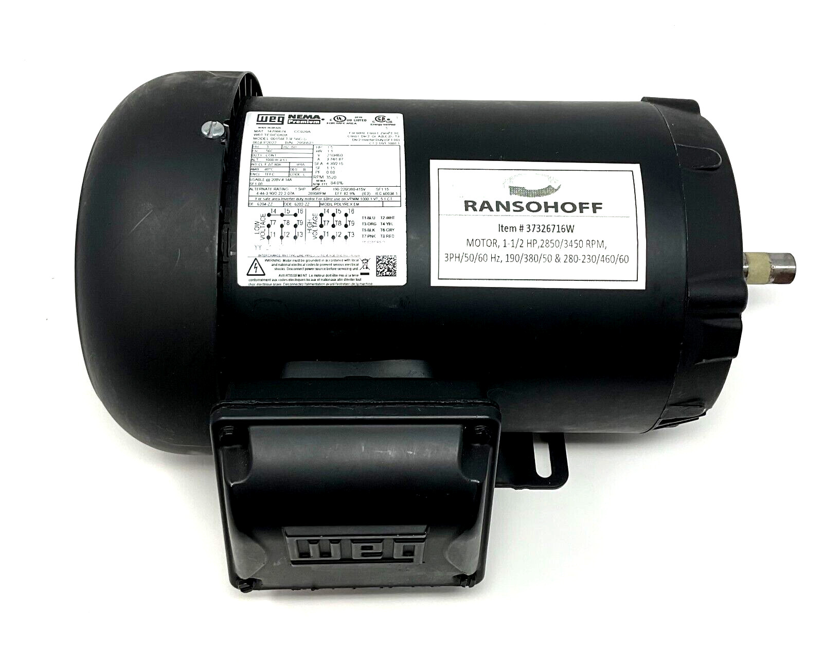 WEG 00156ET3E56C-S 230/460V 3.74/1.87