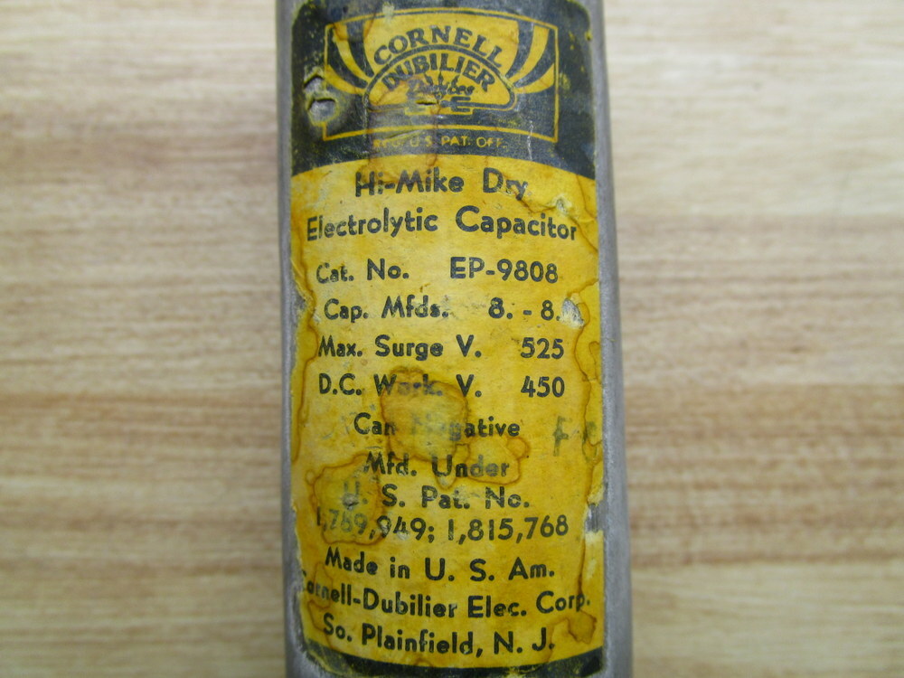 Cornell-Dubilier EP-9808 Electrolytic Capacitor