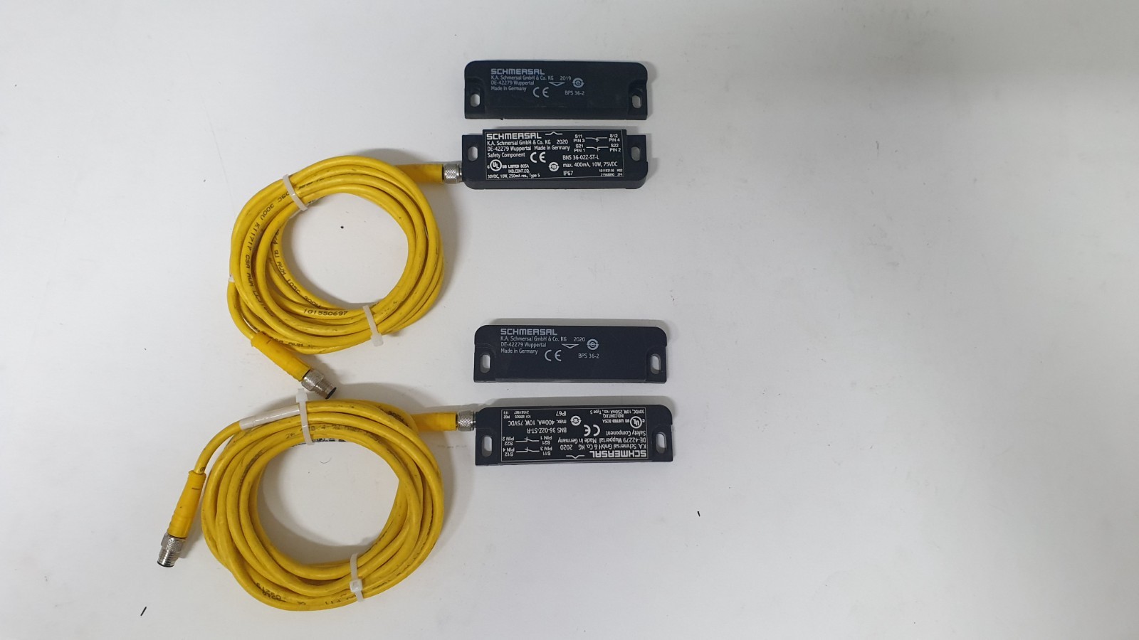 Lot of 2 Schmersal BNS 36-02Z-ST-R Safety Sensor w/ BPS 36-2 Actuator Used