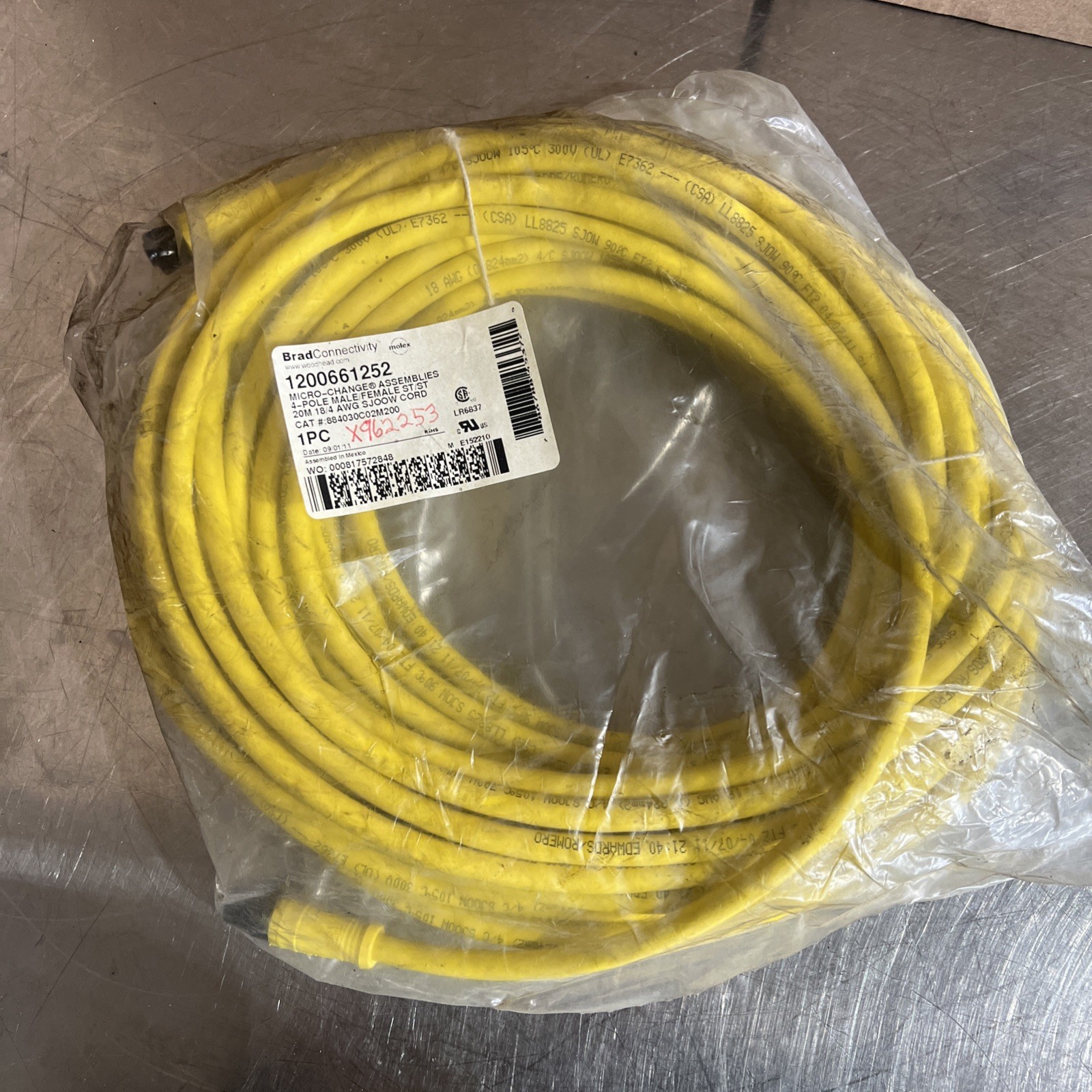 Brad Connectivity Woodhead 884030C02M200 1200661252 4P Male/Female Cordset