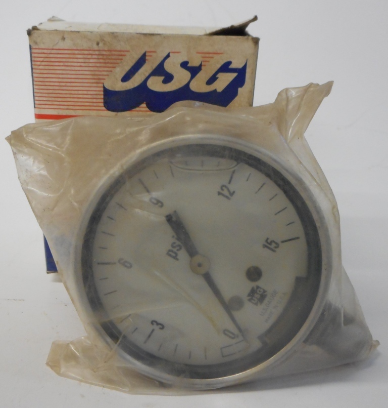 AMTEK USG 1X680, PRESSURE GAUGE 0-15 PSI, LIQUID FILLED, 1/4″ NPT, 2-3/4″ OD