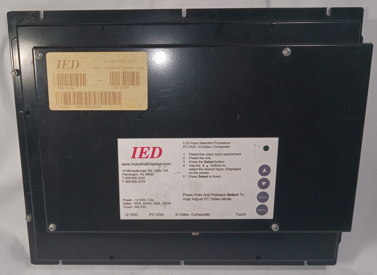 1 NEW IED FPM-150/OF/SV OEM CHASSIS MOUNT OPERATOR INTERFACE NNB **MAKE OFFER**