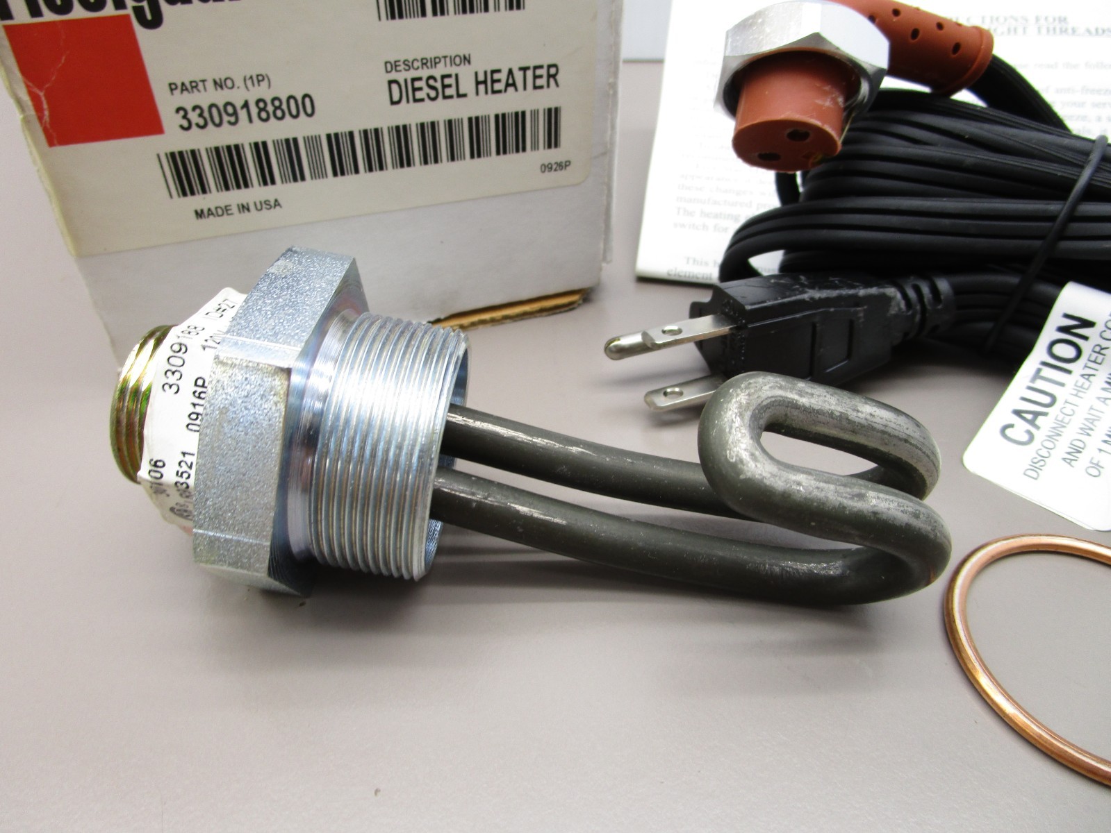 Fleetguard Cummins 3309188 Diesel Engine Heater 120v 1500w