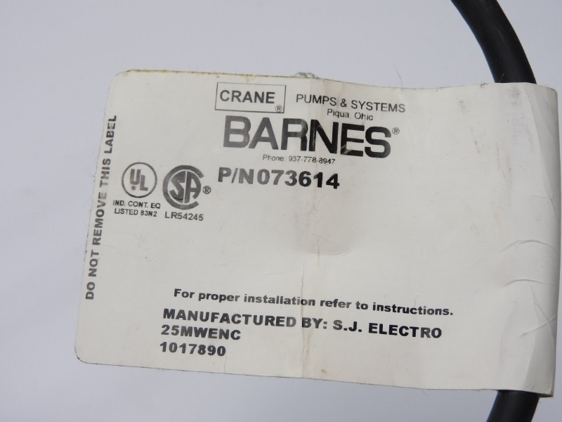 BARNES 073614 230VAC 10A 25′ NSMP