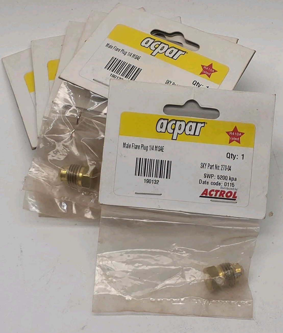 6x Sky Refrigeration 270-04 Male Flare Plug 1/4 M SAE Acpar 190132