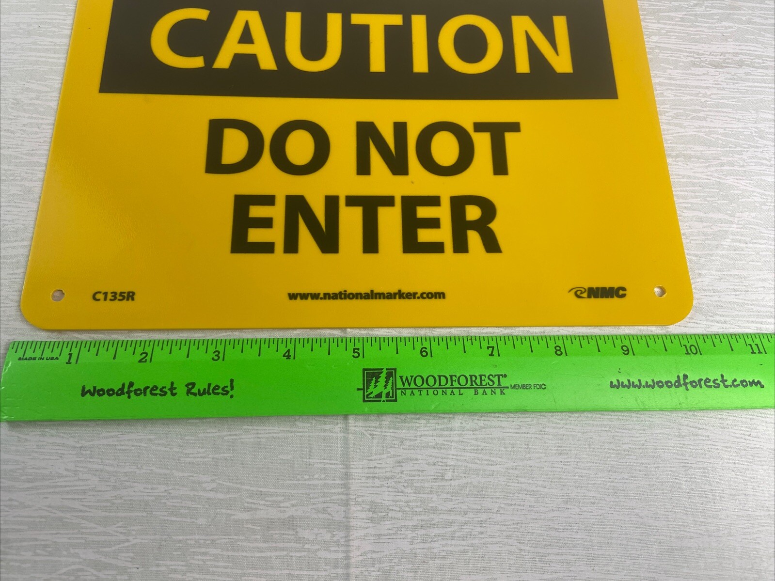 NMC C135R OSHA Sign Legend “CAUTION DO NOT ENTER” & Plastic Safety Chain Hanger