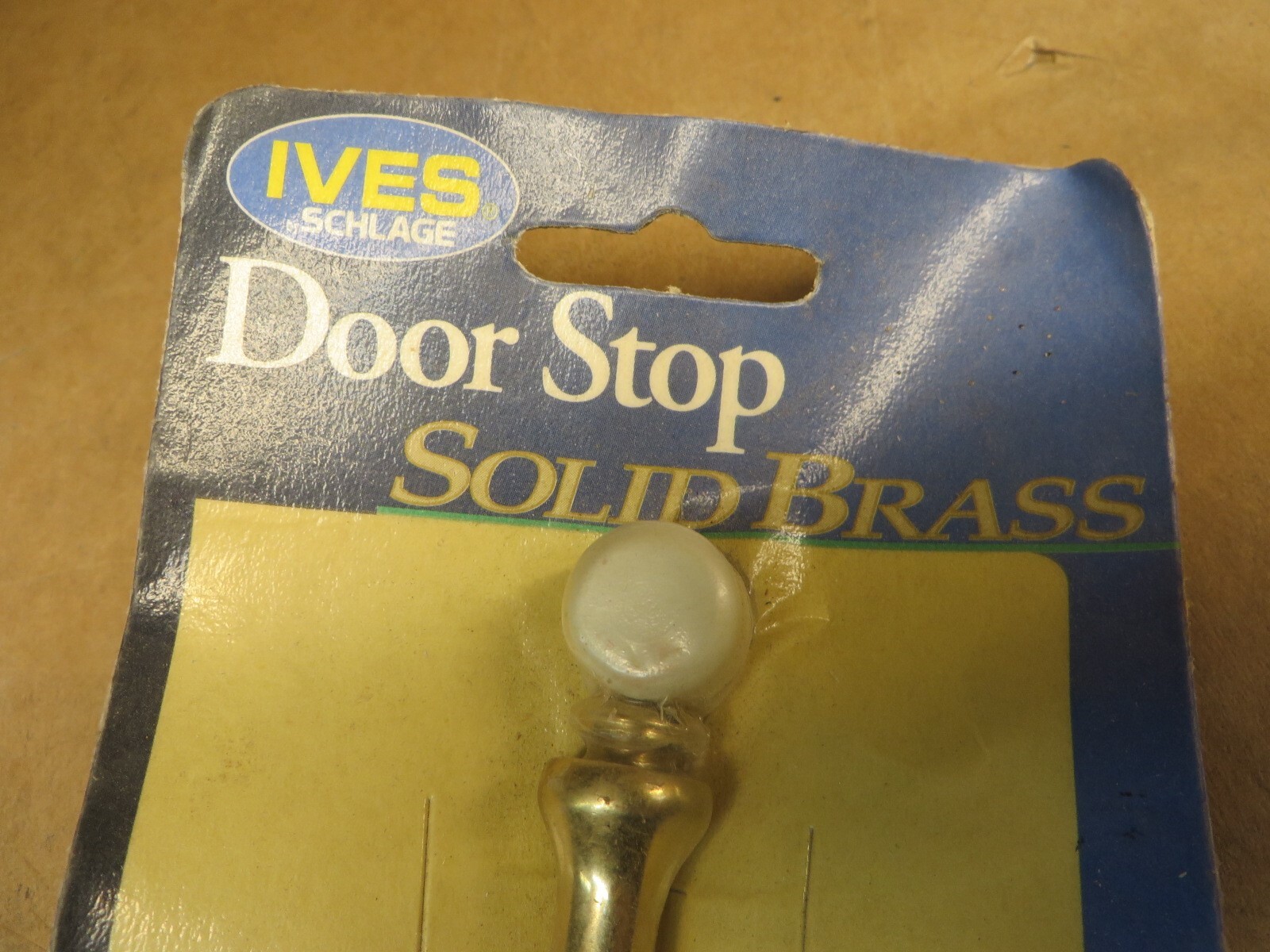 SCHLAGLE IVES SOLID BRASS DOORSTOP 3 ” NOS