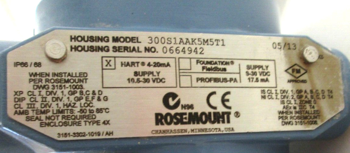 ROSEMOUNT TRANSMITTER, 3051S2TG3A2B11A1AB4M5T1K5, W/ 2″ 150 316 SST FLANGES, WS