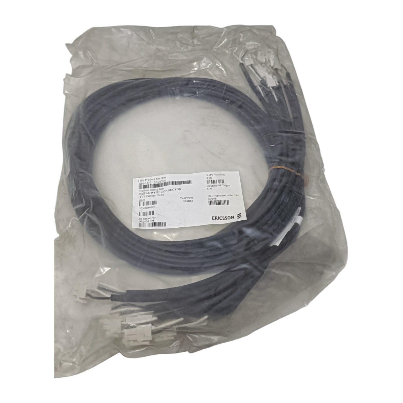 10-Pcs Ericsson BH2-91009198 Power Cable RPM 777 135/01200