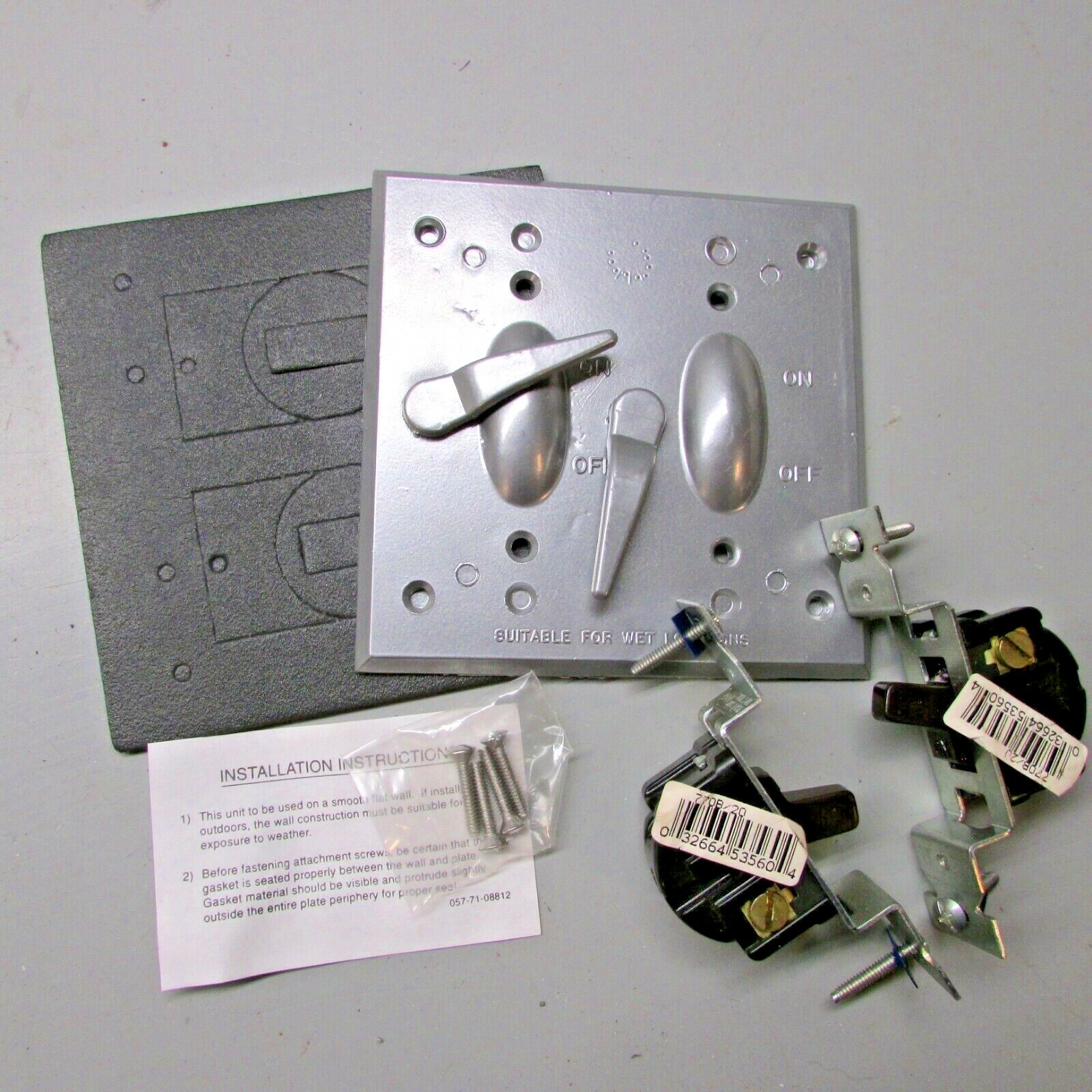 Perfect Line SW1-2 Two Gang Lever Switch Cover Lot of 2!