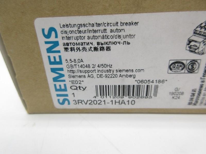 SIEMENS 3RV2021-1HA10 5.5-8.0A NSMP